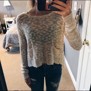 beige cropped sweater